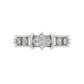 18k White Gold and Diamond Fancy Ring in size 5.5 and total gold weight of 1.56g